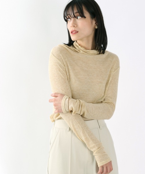 LOWRYS FARM(ローリーズファーム)の「シアータートルLS 895475(Tシャツ/カットソー・レディース・ブラック/イエロー/グリーン/アイボリー・FREE)」の1枚目の写真