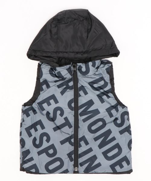 BeBe（ベベ）の「BeBe/ espoir シリコン プリント フード取り外し リバーシブル ダウン ベスト (90～150㎝)（ダウンベスト・キッズ・レッド/ブラック・90/110/140/100/120/150/130）」の21枚目の写真