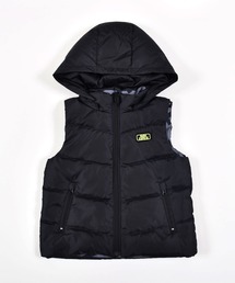BeBe/ espoir シリコン プリント フード取り外し リバーシブル ダウン ベスト (90～150㎝)