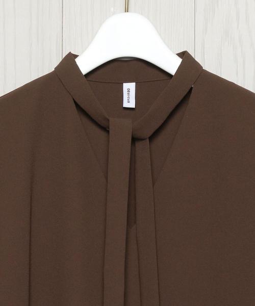 08sircus（ゼロエイトサーカス）の「＜08sircus＞BOW TIE BLOUSE/ブラウス（シャツ/ブラウス・レディース・ダークブラウン・0/1）」の3枚目の写真
