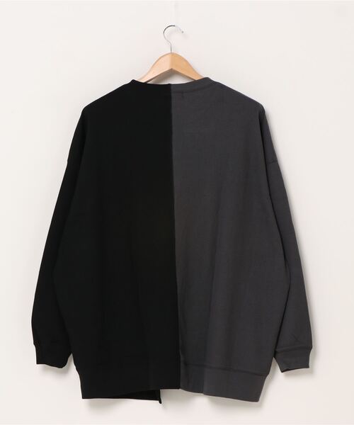 Beno(ビーノ)の「TCワッフル / バイカラー アシンメトリー リメイク ビッグシルエット Tシャツ(Tシャツ/カットソー・メンズ・ベージュ/カーキ/ブラック・L/M)」の15枚目の写真