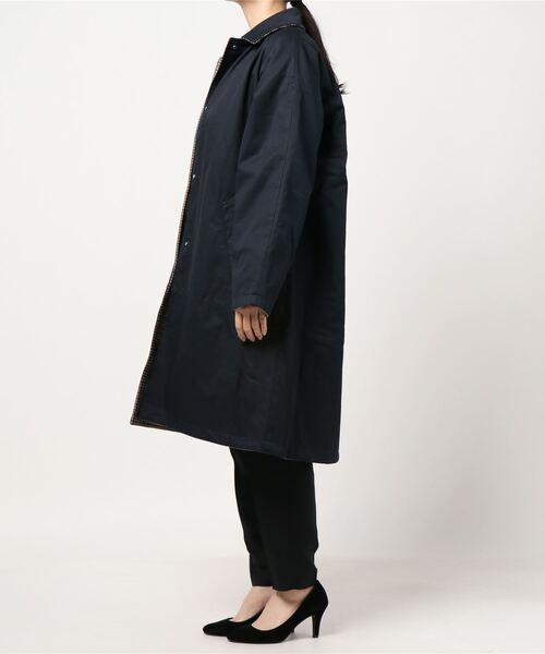 チェック柄 リバーシブル ステンカラーコート CIAOPANIC（チャオパニック）の「チェック柄リバーシブルステン