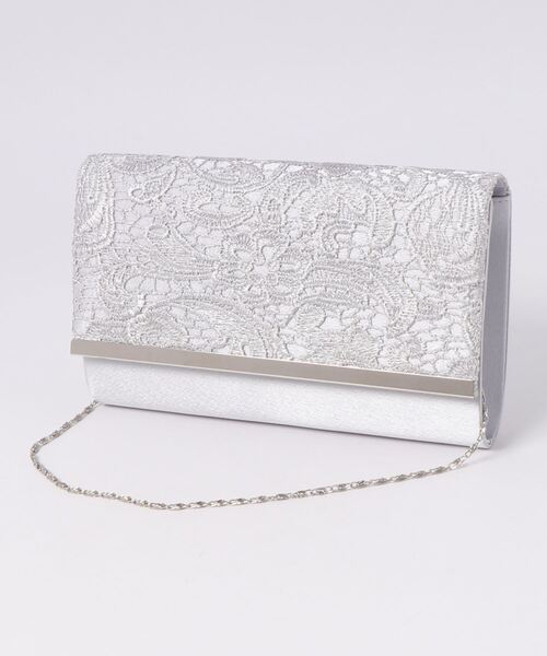STYLEBLOCK(スタイルブロック)の「レース切り替えパーティークラッチバッグ(クラッチバッグ・レディース・シルバー/ブラック/ベージュ・FREE)」の6枚目の写真