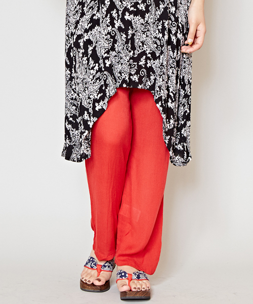 チャイハネ（チャイハネ）の「【チャイハネ】シンプル無地レーヨンパンツ（その他パンツ・レディース・オフホワイト/ブラック/ブラウン/パープル/ピンク/イエロー/グリーン・FREE）」の7枚目の写真