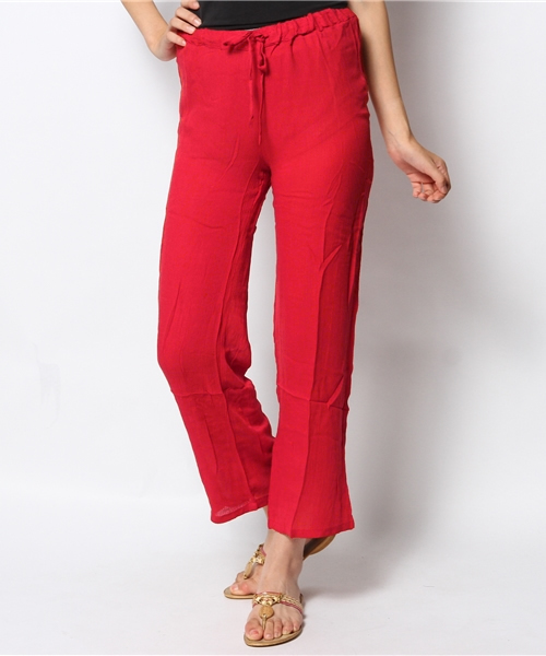 チャイハネ（チャイハネ）の「【チャイハネ】シンプル無地レーヨンパンツ（その他パンツ・レディース・オフホワイト/ブラック/ブラウン/パープル/ピンク/イエロー/グリーン・FREE）」の15枚目の写真