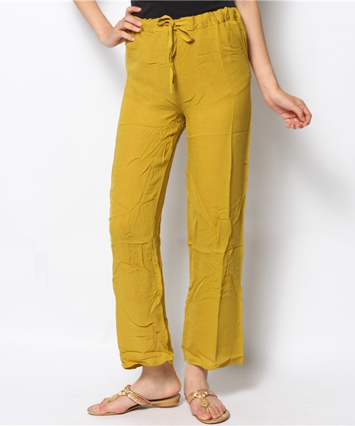 チャイハネ（チャイハネ）の「【チャイハネ】シンプル無地レーヨンパンツ（その他パンツ・レディース・オフホワイト/ブラック/ブラウン/パープル/ピンク/イエロー/グリーン・FREE）」の6枚目の写真