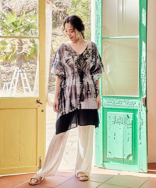 チャイハネ（チャイハネ）の「【チャイハネ】シンプル無地レーヨンパンツ（その他パンツ・レディース・オフホワイト/ブラック/ブラウン/パープル/ピンク/イエロー/グリーン・FREE）」の22枚目の写真