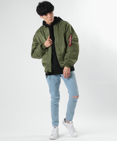 ALPHA_(アルファ)の「【ALPHA INDUSTRIES/アルファ インダストリーズ】MA-1 CORE SPEC フライトジャケット(MA-1・メンズ・グリーン/サンドベージュ/ブラック/チャコールグレー/シルバーグレー/カモフラージュ/ダークネイビー/ブラウン・M/L/XL)」の21枚目の写真