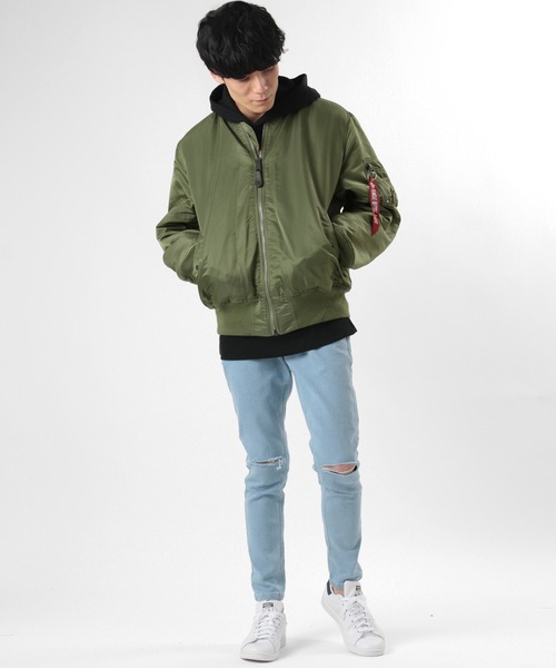 ALPHA_(アルファ)の「【ALPHA INDUSTRIES/アルファ インダストリーズ】MA-1 CORE SPEC フライトジャケット(MA-1・メンズ・グリーン/サンドベージュ/ブラック/チャコールグレー/シルバーグレー/カモフラージュ/ダークネイビー/ブラウン・M/L/XL)」の22枚目の写真