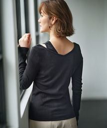 レイヤードデザインランダムリブカットソー