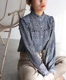 SLOBE IENA | プリムラフラワープリントピンタックブラウス【手洗い可能】◆(シャツ/ブラウス)