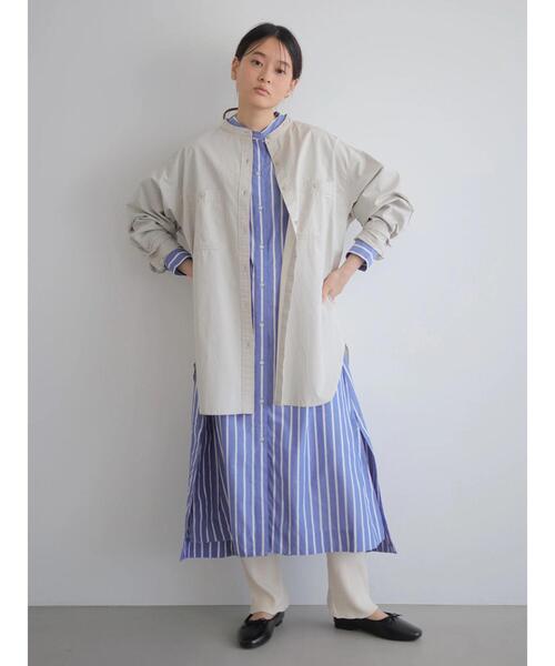 AMERICAN HOLIC（アメリカンホリック）の「スタンドカラー両ポケットシャツ（シャツ/ブラウス・レディース・ライトグレー/カーキ・MEDIUM/LARGE）」の18枚目の写真