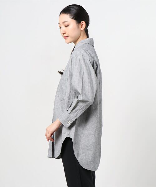 MHL. エムエイチエル コットンリネン プレーンウェーブ シャツ M 長袖 MHL. エムエイチエル コットンリネン プレーンウェーブ シャツ M