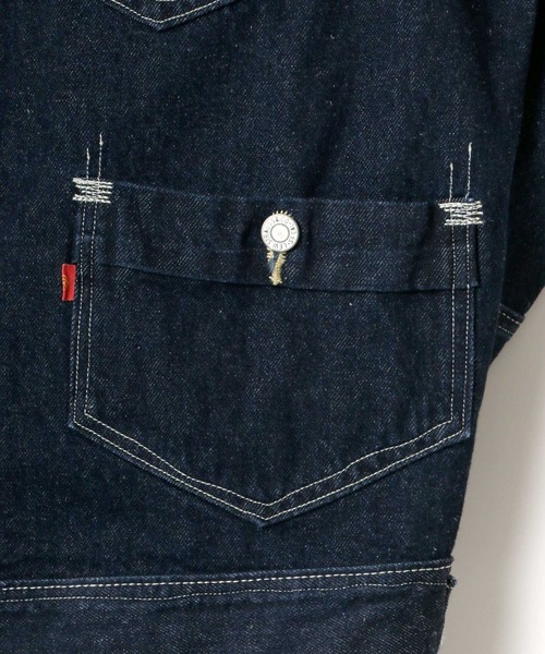 Levi's RED（リーバイスレッド）の「Levi's/リーバイス RED TRUCKER/デニムジャケット/Gジャン（デニムジャケット・メンズ・ダークインディゴブルー・S/M/L）」の9枚目の写真