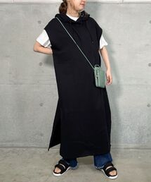 【WEB限定】ミニ裏毛フード付きワンピース