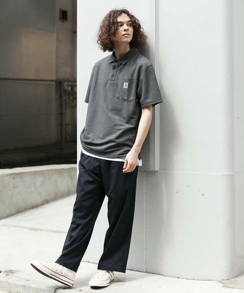 Carhartt(カーハート)の「Carhartt カーハート ポロシャツ オーバーサイズ(ポロシャツ・メンズ・ブラック/ネイビー/ブルー/モスグリーン/ヘザーグレー/ヘザーチャコール・S/M/L/XL)」の7枚目の写真