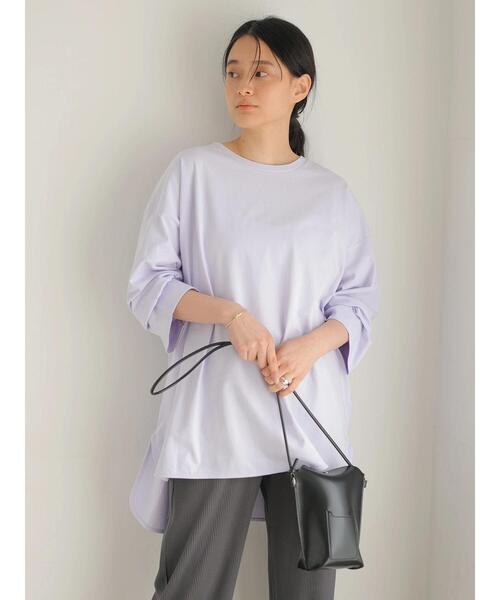 AMERICAN HOLIC(アメリカンホリック)の「ワイドスリーブ前後差カットチュニック(Tシャツ/カットソー・レディース・ラベンダー/オフホワイト/チャコールグレー/アイボリー/ライトイエロー・L/M)」の21枚目の写真