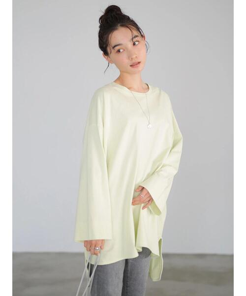 AMERICAN HOLIC(アメリカンホリック)の「ワイドスリーブ前後差カットチュニック(Tシャツ/カットソー・レディース・ラベンダー/オフホワイト/チャコールグレー/アイボリー/ライトイエロー・L/M)」の18枚目の写真