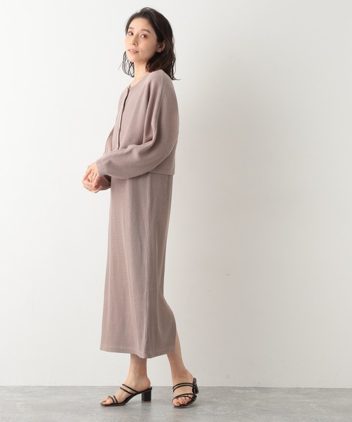 LEPSIM（レプシィム）の「５Ｇニットカーデ＊カットワンピースセット　931654（ワンピース・レディース・ブラック/モカ・FREE）」の2枚目の写真