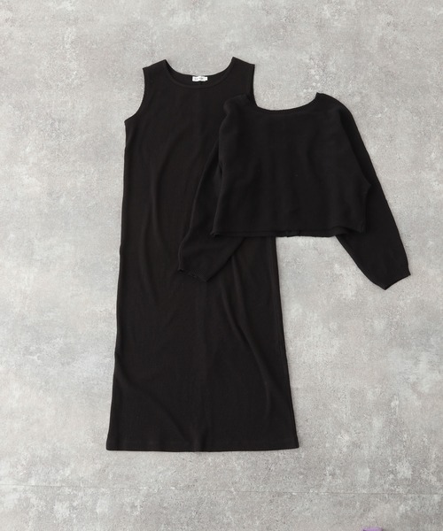 LEPSIM（レプシィム）の「５Ｇニットカーデ＊カットワンピースセット　931654（ワンピース・レディース・ブラック/モカ・FREE）」の21枚目の写真