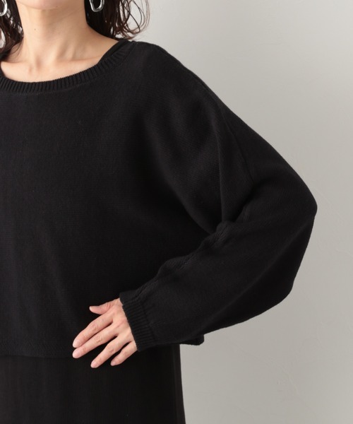 LEPSIM（レプシィム）の「５Ｇニットカーデ＊カットワンピースセット　931654（ワンピース・レディース・ブラック/モカ・FREE）」の19枚目の写真