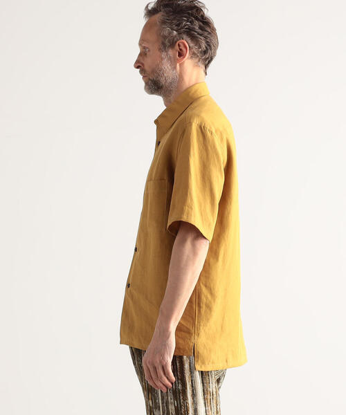 TOMORROWLAND （トゥモローランド）の「ハイカウントリネン レギュラーカラーショートスリーブシャツ（シャツ/ブラウス・メンズ・ブラック/カーキ/シャーベット・L/M/S/XS）」の8枚目の写真