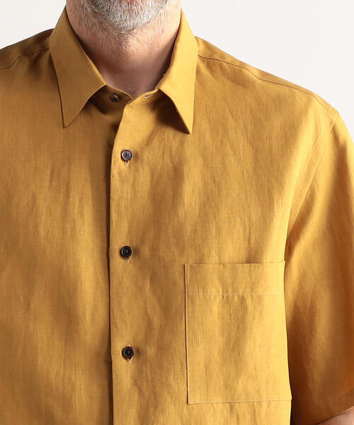 TOMORROWLAND （トゥモローランド）の「ハイカウントリネン レギュラーカラーショートスリーブシャツ（シャツ/ブラウス・メンズ・ブラック/カーキ/シャーベット・L/M/S/XS）」の13枚目の写真