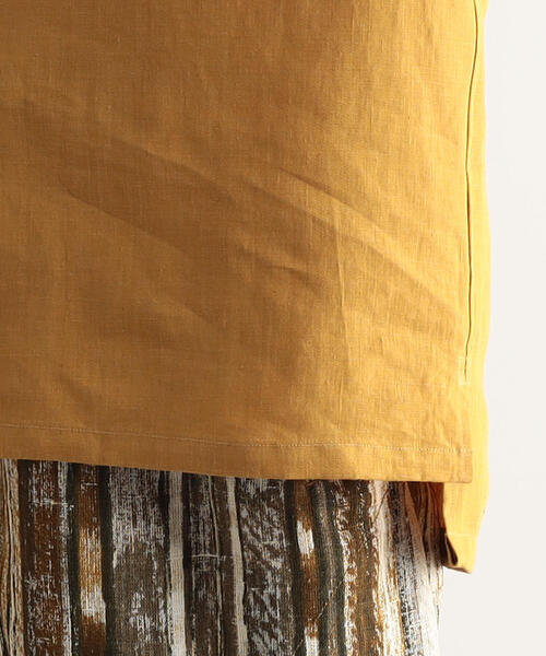 TOMORROWLAND （トゥモローランド）の「ハイカウントリネン レギュラーカラーショートスリーブシャツ（シャツ/ブラウス・メンズ・ブラック/カーキ/シャーベット・L/M/S/XS）」の15枚目の写真