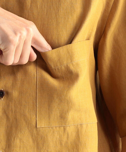 TOMORROWLAND （トゥモローランド）の「ハイカウントリネン レギュラーカラーショートスリーブシャツ（シャツ/ブラウス・メンズ・ブラック/カーキ/シャーベット・L/M/S/XS）」の16枚目の写真