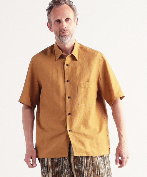 TOMORROWLAND （トゥモローランド）の「ハイカウントリネン レギュラーカラーショートスリーブシャツ（シャツ/ブラウス・メンズ・ブラック/カーキ/シャーベット・L/M/S/XS）」の20枚目の写真