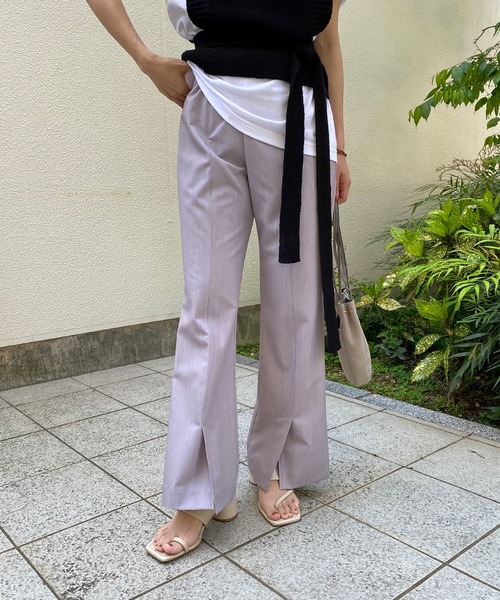 CAPRICIEUX LE'MAGE（カプリシューレマージュ）の「フレアフロントベンツパンツ（その他パンツ・レディース・アイボリー/グリーン/ブラック/ライトグレー・38/36）」の3枚目の写真