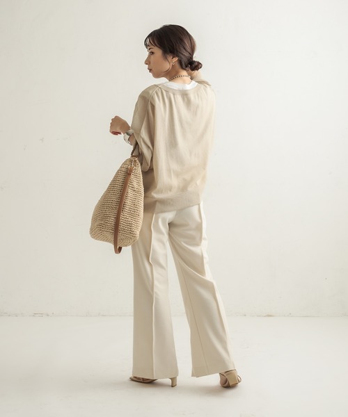 CAPRICIEUX LE'MAGE（カプリシューレマージュ）の「フレアフロントベンツパンツ（その他パンツ・レディース・アイボリー/グリーン/ブラック/ライトグレー・38/36）」の15枚目の写真