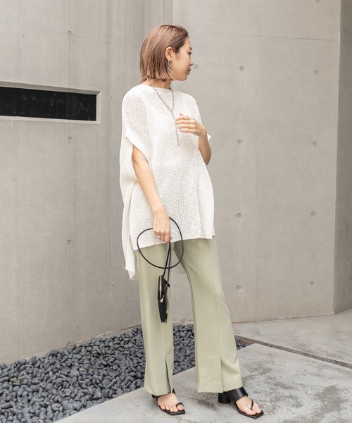 CAPRICIEUX LE'MAGE（カプリシューレマージュ）の「フレアフロントベンツパンツ（その他パンツ・レディース・アイボリー/グリーン/ブラック/ライトグレー・38/36）」の21枚目の写真