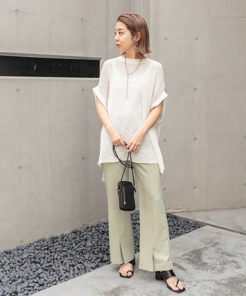 CAPRICIEUX LE'MAGE（カプリシューレマージュ）の「フレアフロントベンツパンツ（その他パンツ・レディース・アイボリー/グリーン/ブラック/ライトグレー・38/36）」の22枚目の写真