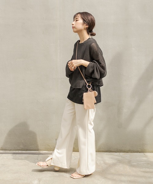 CAPRICIEUX LE'MAGE（カプリシューレマージュ）の「フレアフロントベンツパンツ（その他パンツ・レディース・アイボリー/グリーン/ブラック/ライトグレー・38/36）」の17枚目の写真