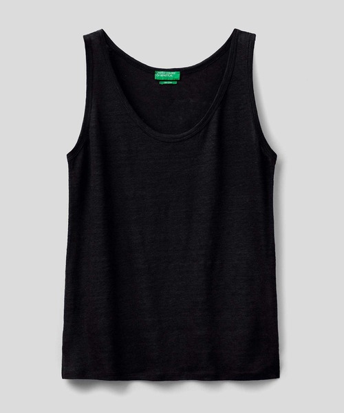 BENETTON (UNITED COLORS OF BENETTON)（ベネトンユナイテッドカラーズオブベネトン）の「ラウンドネックリネンタンクトップ（タンクトップ・レディース・ホワイト/ネイビー/ライトベージュ/ブラック/レッド・MEDIUM/X-SMALL/SMALL/LARGE）」の20枚目の写真