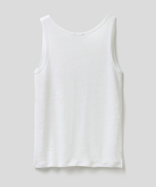BENETTON (UNITED COLORS OF BENETTON)（ベネトンユナイテッドカラーズオブベネトン）の「ラウンドネックリネンタンクトップ（タンクトップ・レディース・ホワイト/ネイビー/ライトベージュ/ブラック/レッド・MEDIUM/X-SMALL/SMALL/LARGE）」の9枚目の写真