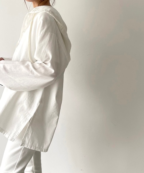 CANAL JEAN(キャナルジーン)の「via j(ヴィアジェイ) コットンパーカープルオーバー(パーカー・レディース・ホワイト/ネイビー/ベージュ/カーキ/ブラック・ONE SIZE)」の12枚目の写真