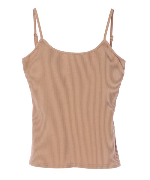 DURAS（デュラス）の「パット付リブキャミトップス（キャミソール・レディース・アイボリー/ブラック/ベージュ・FREE）」の6枚目の写真