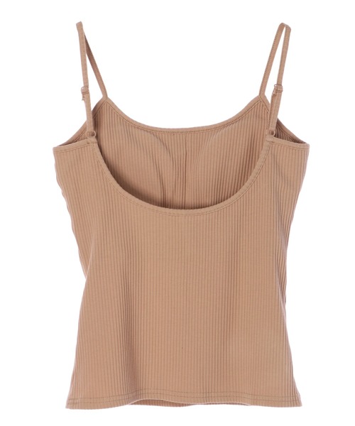 DURAS（デュラス）の「パット付リブキャミトップス（キャミソール・レディース・アイボリー/ブラック/ベージュ・FREE）」の4枚目の写真