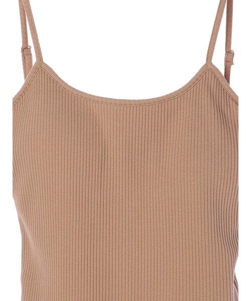 DURAS（デュラス）の「パット付リブキャミトップス（キャミソール・レディース・アイボリー/ブラック/ベージュ・FREE）」の5枚目の写真