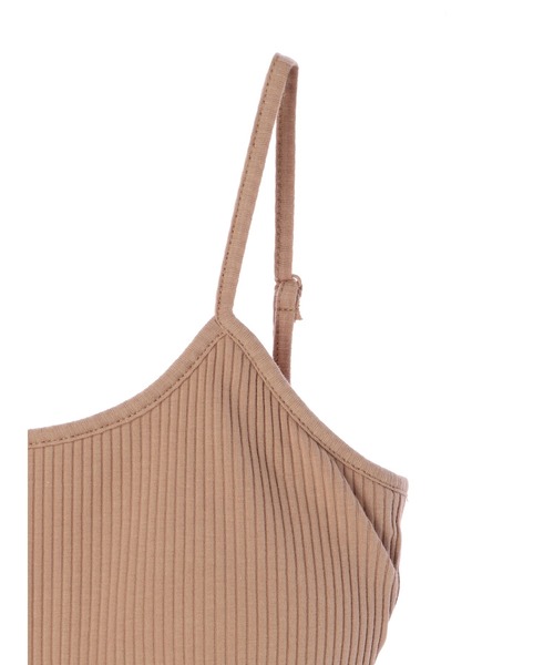 DURAS（デュラス）の「パット付リブキャミトップス（キャミソール・レディース・アイボリー/ブラック/ベージュ・FREE）」の8枚目の写真