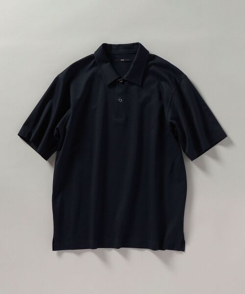 SHIPS（シップス）の「SHIPS: ハイゲージ コットン ポンチ ポロシャツ（ポロシャツ・メンズ・ネイビー/カーキ/ライトグレー・X-LARGE/LARGE/MEDIUM/SMALL）」の3枚目の写真