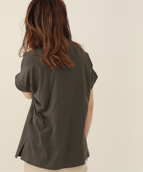 sakishimatokyo（サキシマトーキョー）の「プリントモックネックTシャツ（Tシャツ/カットソー・レディース・ライトブルー/ブラック/カーキ/アイボリー/ブルーグリーン/ライトベージュ/ベージュ/チャコールグレー・FREE）」の7枚目の写真