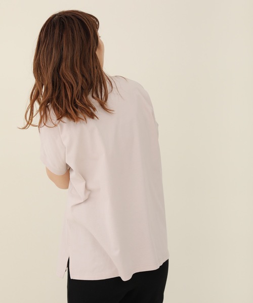 sakishimatokyo（サキシマトーキョー）の「プリントモックネックTシャツ（Tシャツ/カットソー・レディース・ライトブルー/ブラック/カーキ/アイボリー/ブルーグリーン/ライトベージュ/ベージュ/チャコールグレー・FREE）」の9枚目の写真