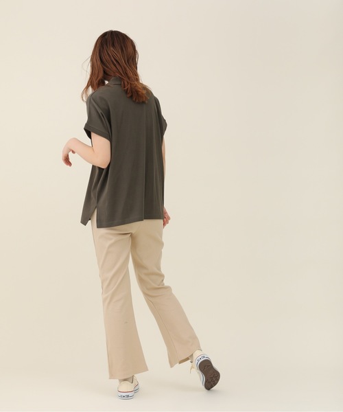 sakishimatokyo（サキシマトーキョー）の「プリントモックネックTシャツ（Tシャツ/カットソー・レディース・ライトブルー/ブラック/カーキ/アイボリー/ブルーグリーン/ライトベージュ/ベージュ/チャコールグレー・FREE）」の11枚目の写真