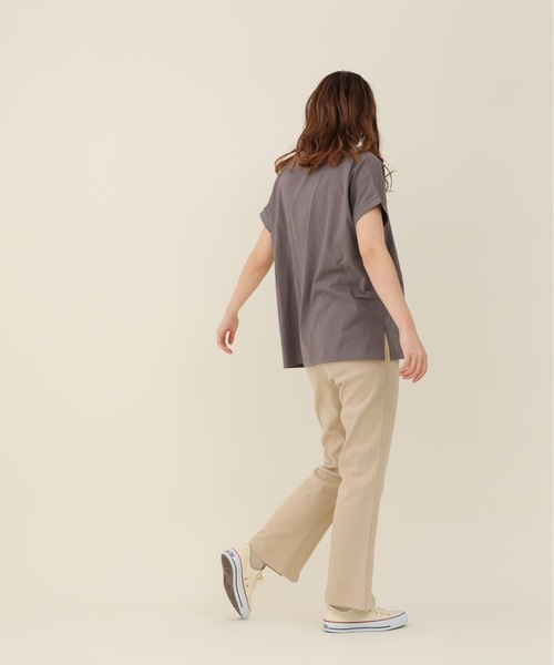 sakishimatokyo（サキシマトーキョー）の「プリントモックネックTシャツ（Tシャツ/カットソー・レディース・ライトブルー/ブラック/カーキ/アイボリー/ブルーグリーン/ライトベージュ/ベージュ/チャコールグレー・FREE）」の14枚目の写真