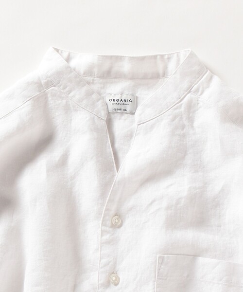 SHIPS any（シップス エニィ）の「SHIPS any: オーガニックリネン プルオーバー 5分袖シャツ◇（シャツ/ブラウス・メンズ・ネイビー/グレー/オフホワイト・SMALL/MEDIUM/LARGE/X-LARGE）」の9枚目の写真
