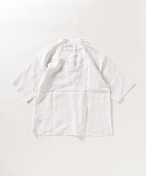 SHIPS any（シップス エニィ）の「SHIPS any: オーガニックリネン プルオーバー 5分袖シャツ◇（シャツ/ブラウス・メンズ・ネイビー/グレー/オフホワイト・SMALL/MEDIUM/LARGE/X-LARGE）」の10枚目の写真