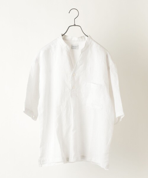 SHIPS any（シップス エニィ）の「SHIPS any: オーガニックリネン プルオーバー 5分袖シャツ◇（シャツ/ブラウス・メンズ・ネイビー/グレー/オフホワイト・SMALL/MEDIUM/LARGE/X-LARGE）」の18枚目の写真